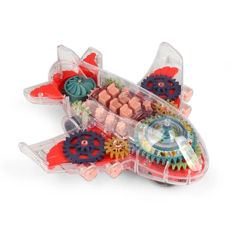 Electric Universal Transparent Gear Airplane Toy