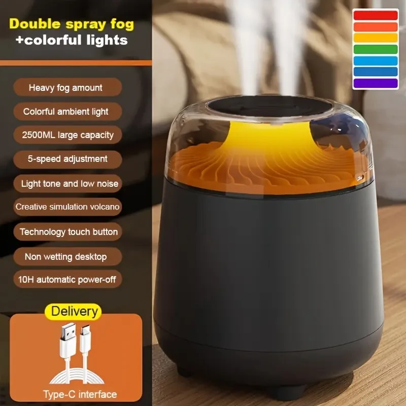 7-Color Night Light Humidifier with USB Power
