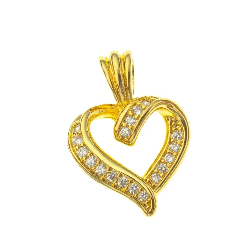 Pendant Intertwined Double Heart Pendant Copper Gold Plated