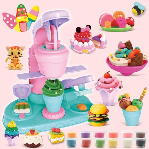 Fun Colored Clay Ice Cream Machine Children's Making Mold Suit Educational Toys
