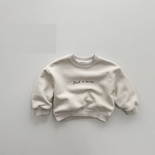 Boys And Girls Korean Mori Style Versatile Pullover Top Children Printed Fleece Hoodie