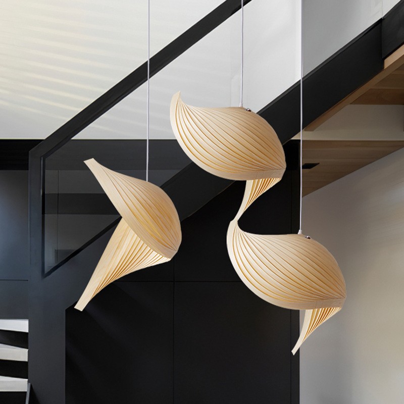 Creative Living Room Pendant Lamp Restaurant Wood Woven Pendant Lamp