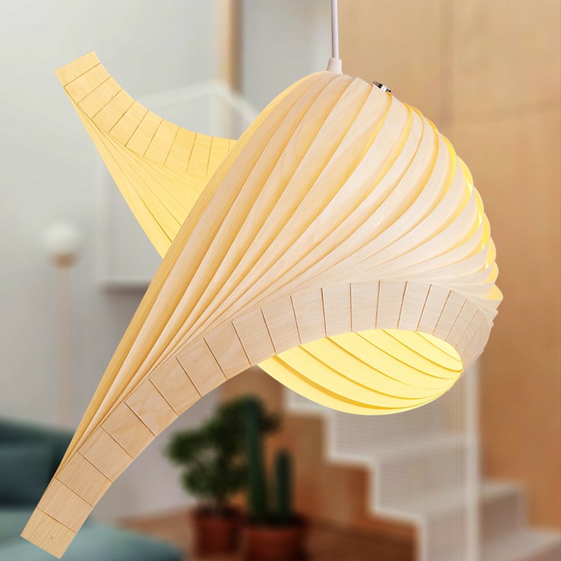 Creative Living Room Pendant Lamp Restaurant Wood Woven Pendant Lamp