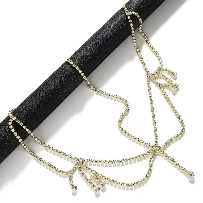 Ins Fashion New Water Diamond Forehead Chain