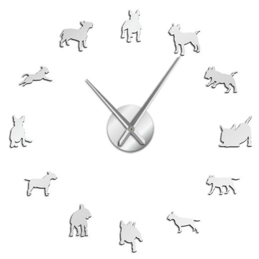 Wall Cow-head Terrier Wall Clock Pet Shop Decoration