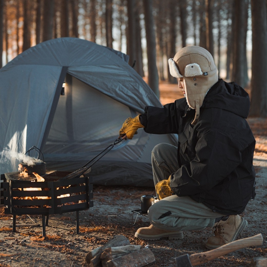 Carbon Steel Thickened Corrosion-resistant Camping Fire Tongs