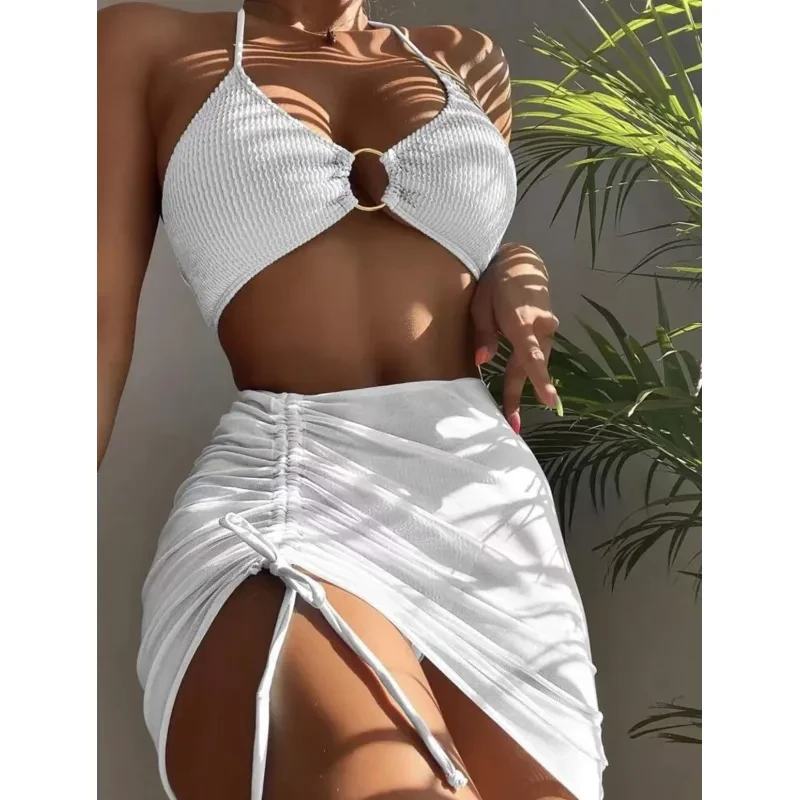 3pcs Halter Bikini Summer Fashion Beach Swimsuit For Women