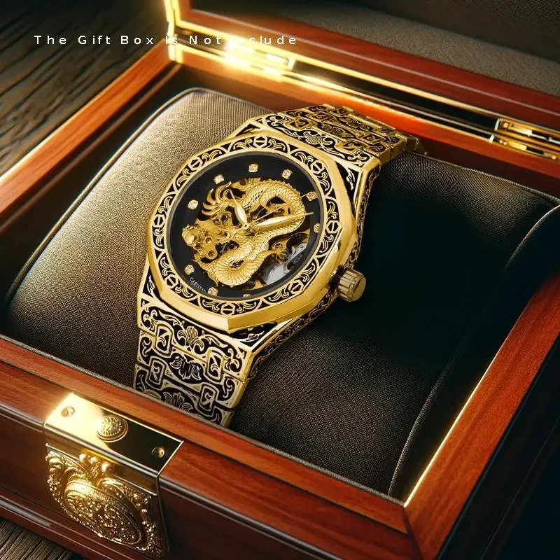Youth Men's Golden Steel Band Business Style Watch