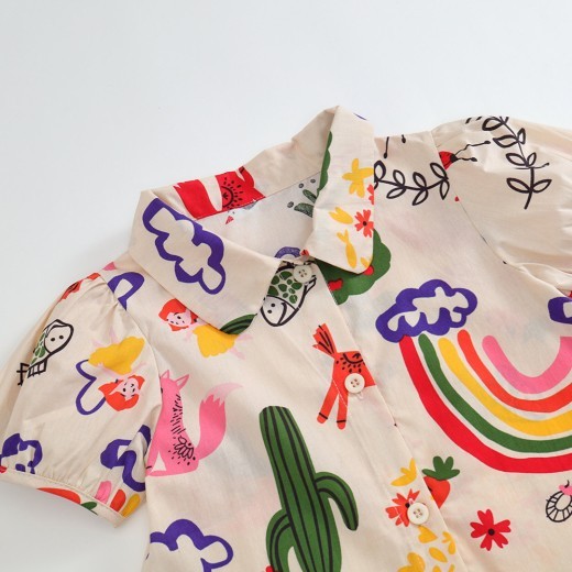 Children Korean Style Cotton Lapel Children Shirt