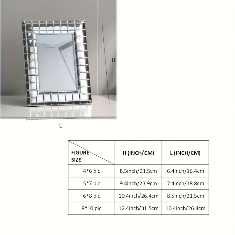 6-inch and 7-inch European-style High-end Exquisite Metal Iron Photo Frames with Stands  Silvery Framed Luxury Glass Photo Frame for Portraits & Landscapes, Perfect for Festival Gifts & Precious Photo Memories