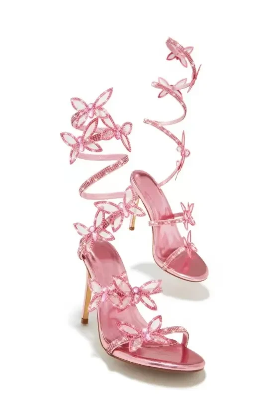 Purple Butterfly High Heels