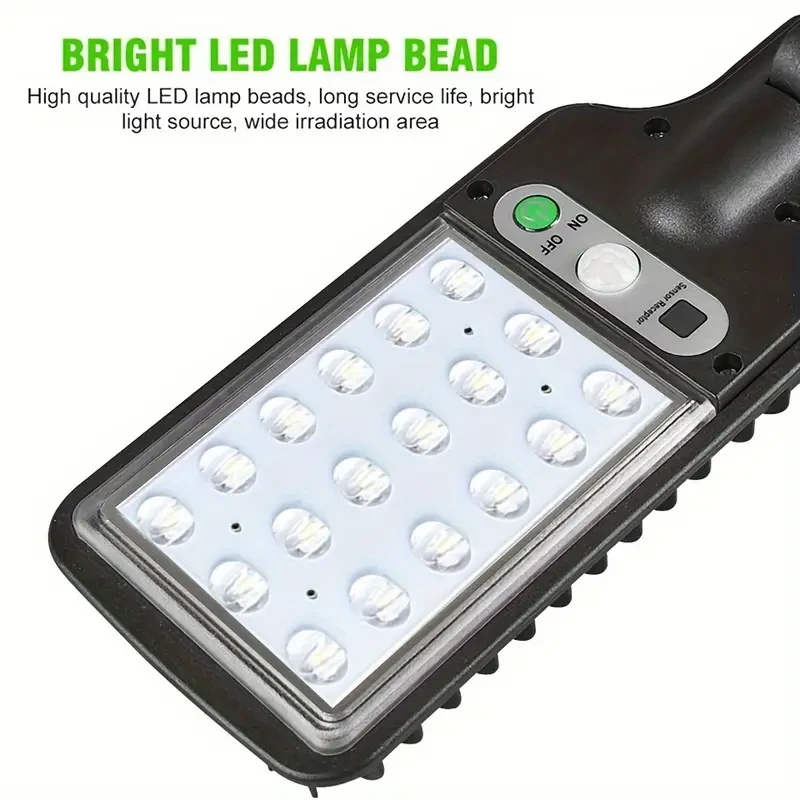 Solar-Powered LED Flood Light with Motion Sensor - 18 LED Outdoor Light for Garden, Yard, and Street