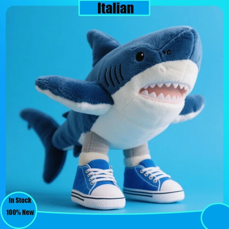 30cm Italian Brainrot Tralalero Tralala Plush Doll - Soft Anime Stuffed Cushion Pillow