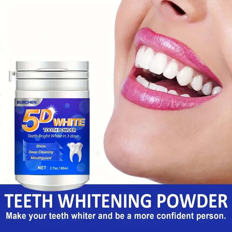 5D White Tooth Powder - Deep Cleaning and Fresh Breath Powder for Oral Health & Hygiene