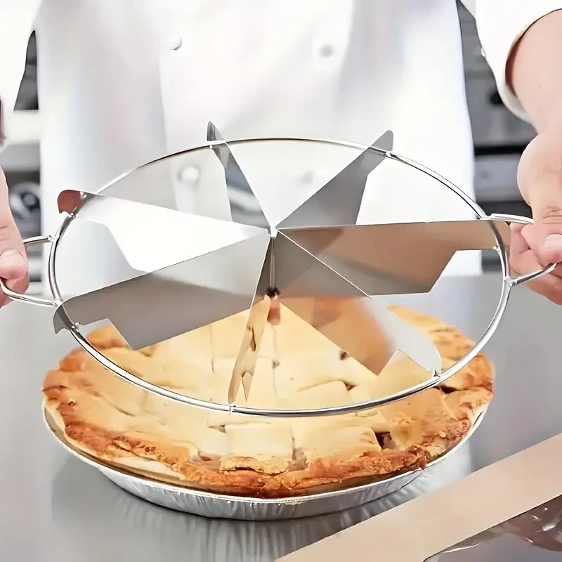 8-Slice Stainless Steel Cake and Pie Slicer Perfect for Precise Portioning of Cakes, Pies, and Pastries