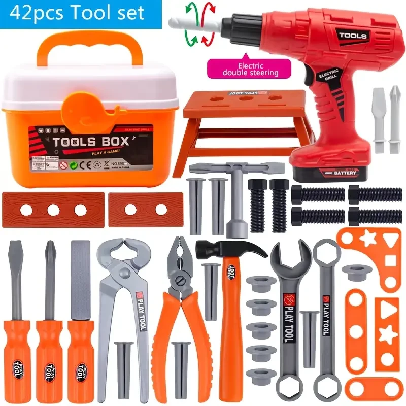 38pcs/39pcs/42pcs Electric Tool Box Toy Set with Simulation Repair Tools