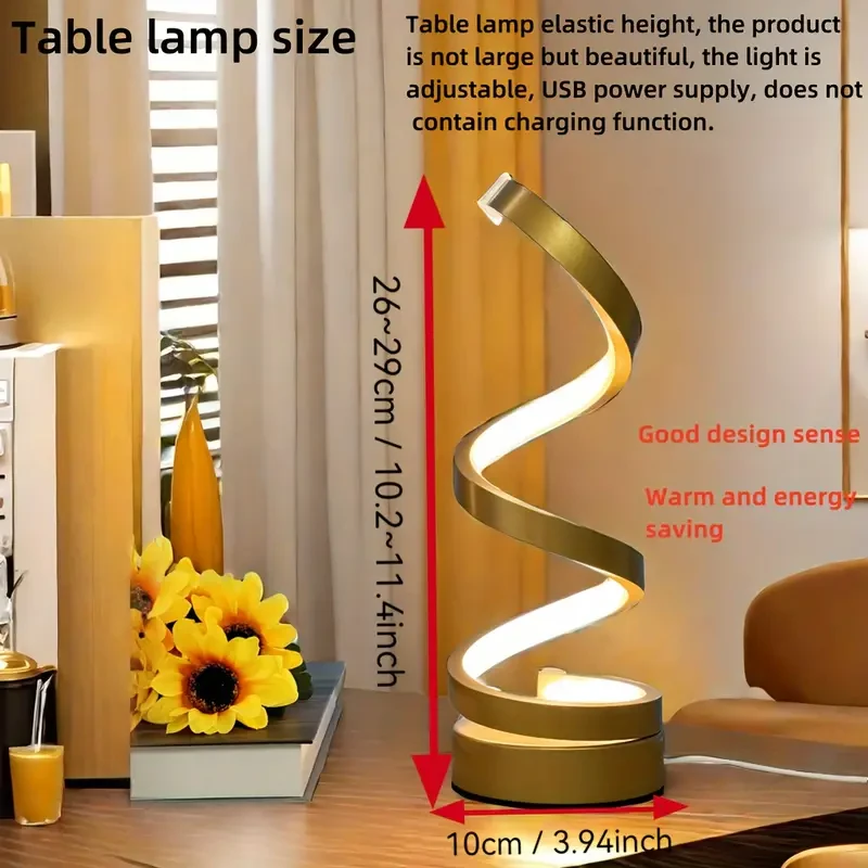 1pc Spiral Lamp - Versatile USB Lamp for Office, Bedroom, and Living Room