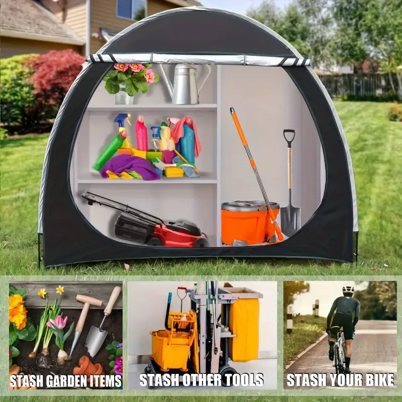 Heavy Duty Bicycle Storage Shed Tent  Portable Outdoor Shelter for Bikes, Motorcycles, and Tools