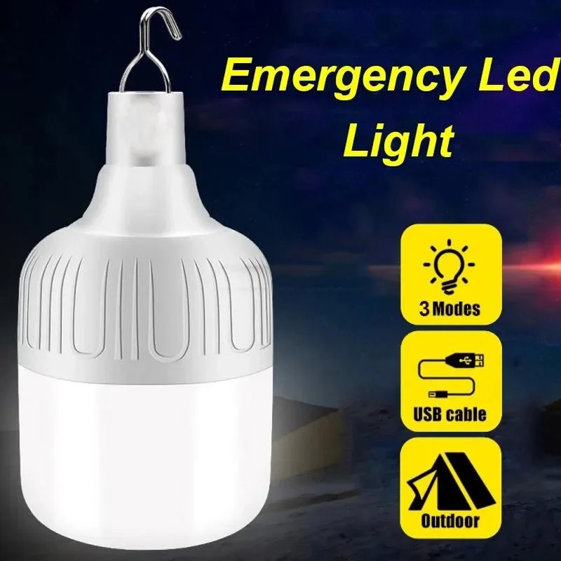 USB Rechargeable LED Emergency Light - 60W Outdoor Camping Equipment for BBQ, Hiking, Sports, and Entertainment