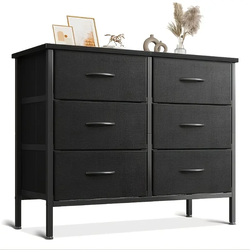 1pc Fabric Drawer Dresser for Bedroom Dresser TV Stand with 6 Storage Drawers  Perfect Closet Organizer for Clothes