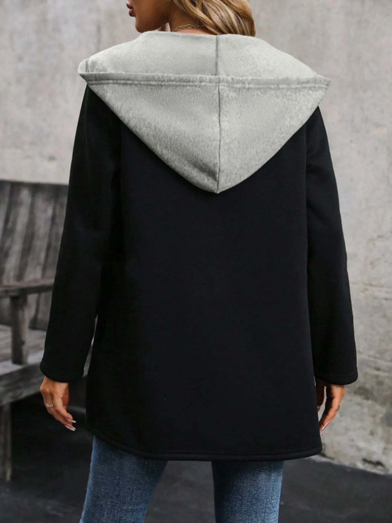Sweater Coat For Women Autumn And Winter Loose Casual Contrast Color Fake Two Pieces