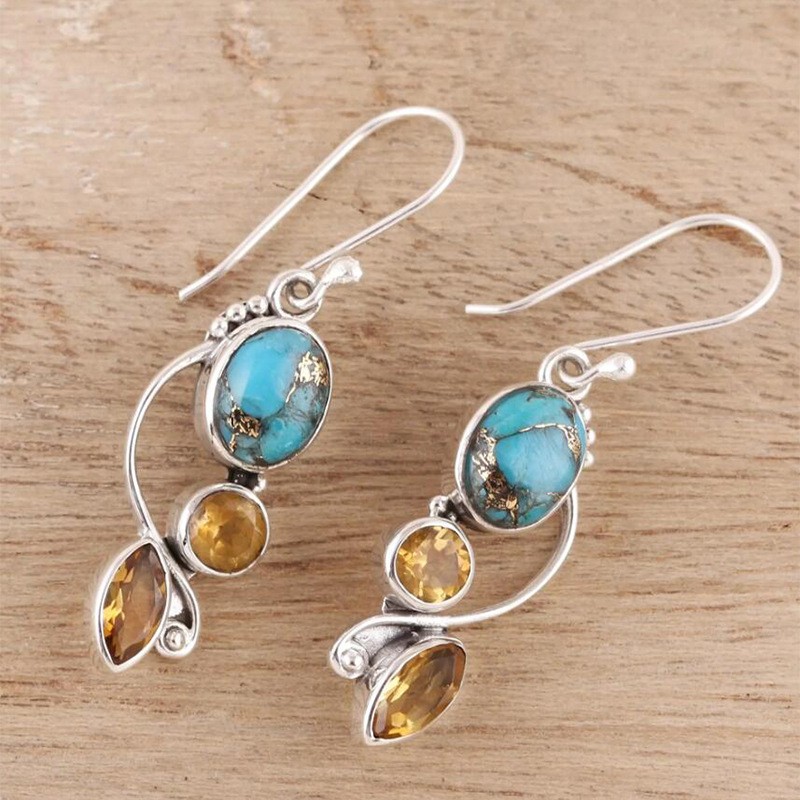 Multi-Color Zircon Earrings European And American