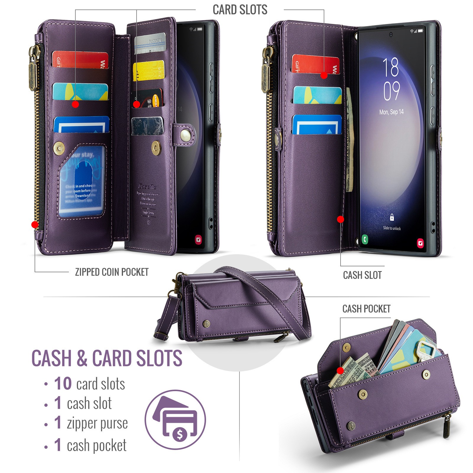 S24ULTRA Phone Case With Card Insertion And Wallet Style Leather Case