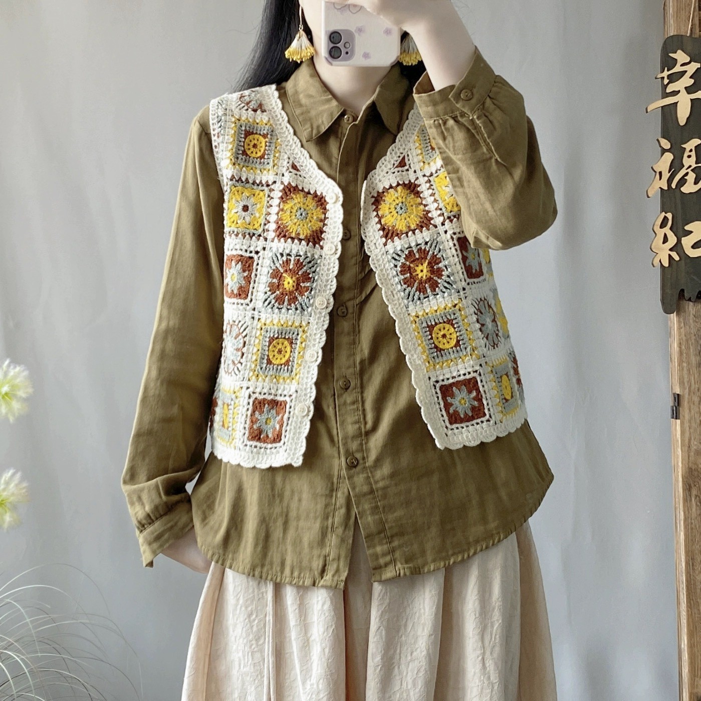 Ethnic Style Retro Loose Short Vest