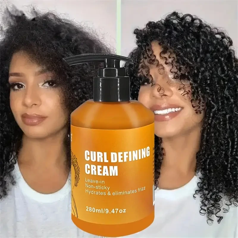 Curl Defining Cream - Moisturizing Elastin Styling Hair Conditioner for All Hair Types, Perfect for Dry and Frizzy Hair