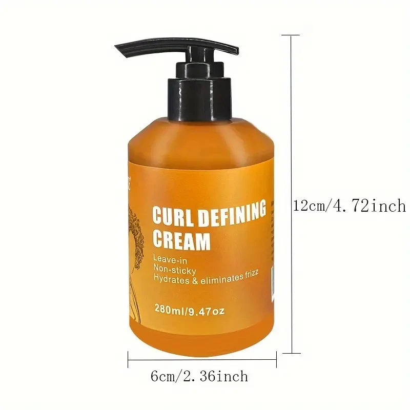 Curl Defining Cream - Moisturizing Elastin Styling Hair Conditioner for All Hair Types, Perfect for Dry and Frizzy Hair