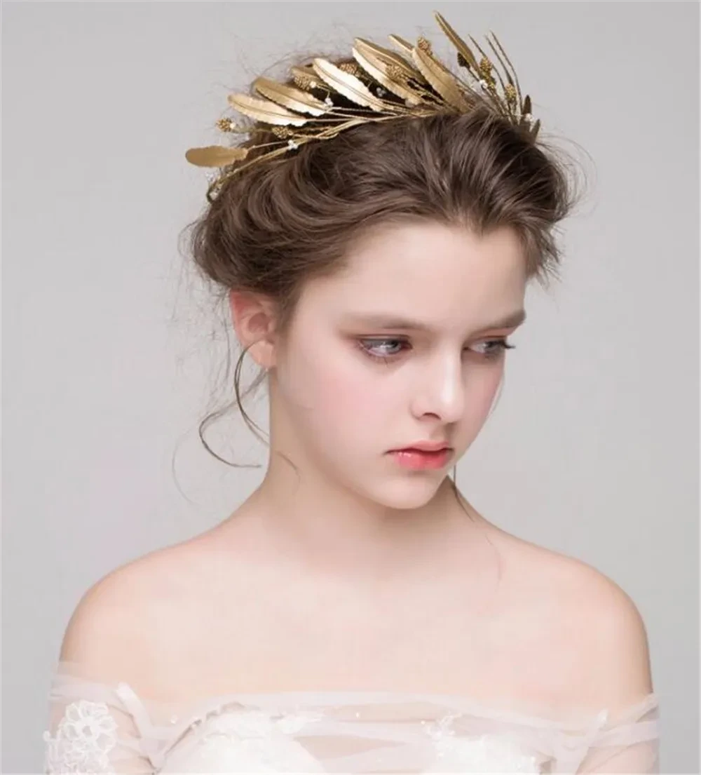Hair band hair accessories golden leaf forest female