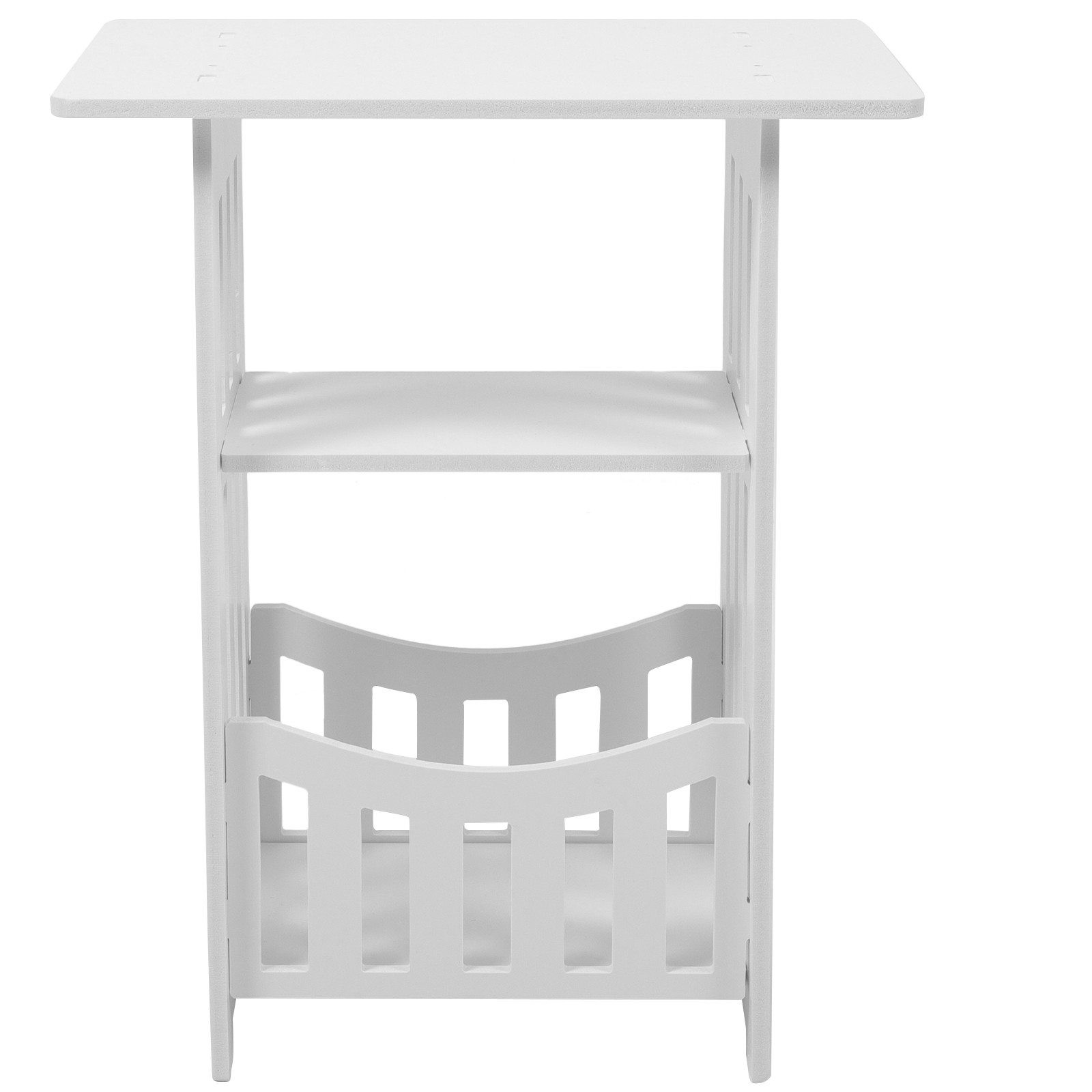Living Room Sofa Side Table - Bedroom Nightstand, Hollow Bedside Table for Room, White Sofa Side Table for Bedroom