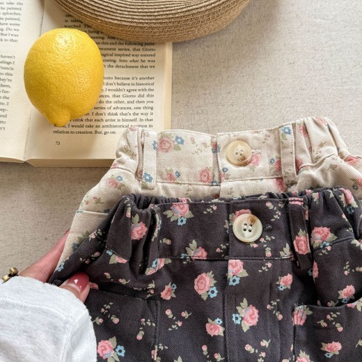 Summer Washed Cotton Shorts Girls' Pants