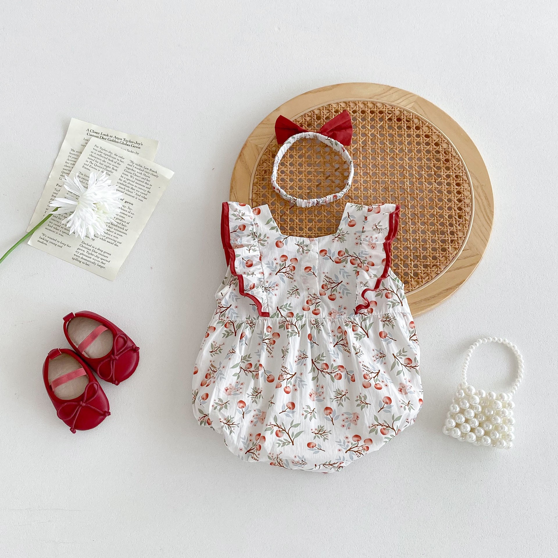 Sleeveless Pastoral Style Baby Girl Jumpsuit