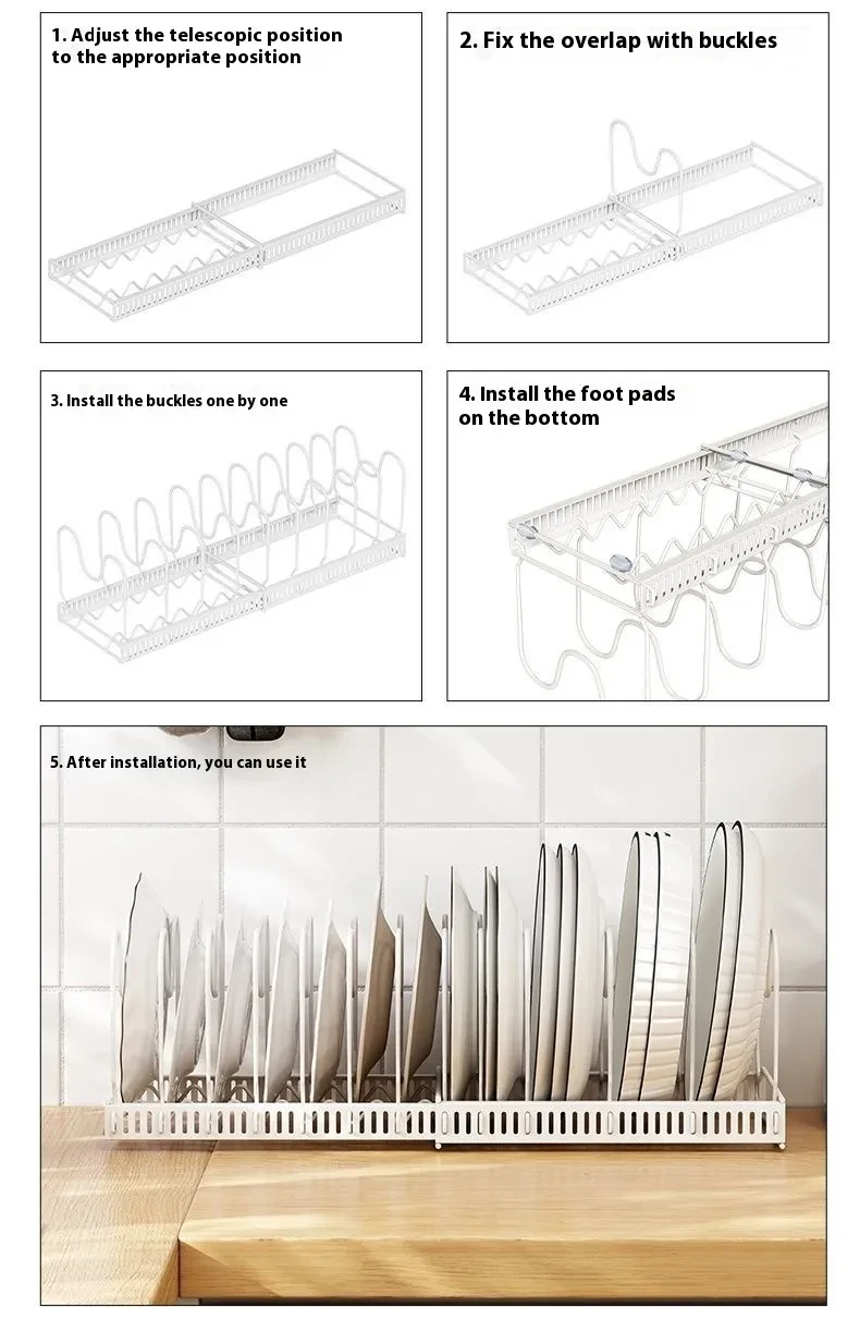 Kitchen Dish Retractable Dish Pot Rack