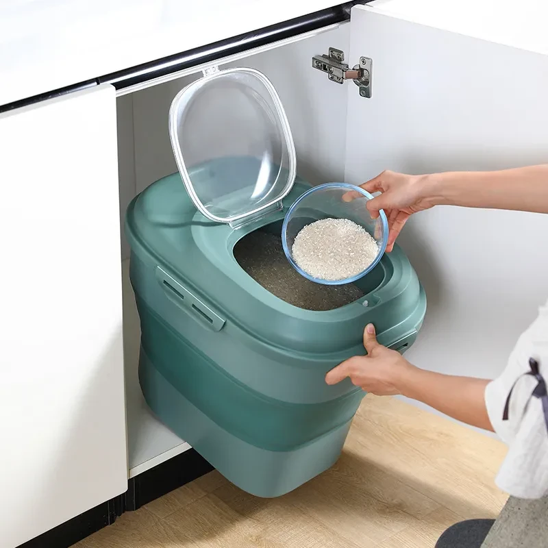 Foldable Household Insect-proof Moisture-proof Sealed Rice Flour Storage Tank Storage Box Kitchen