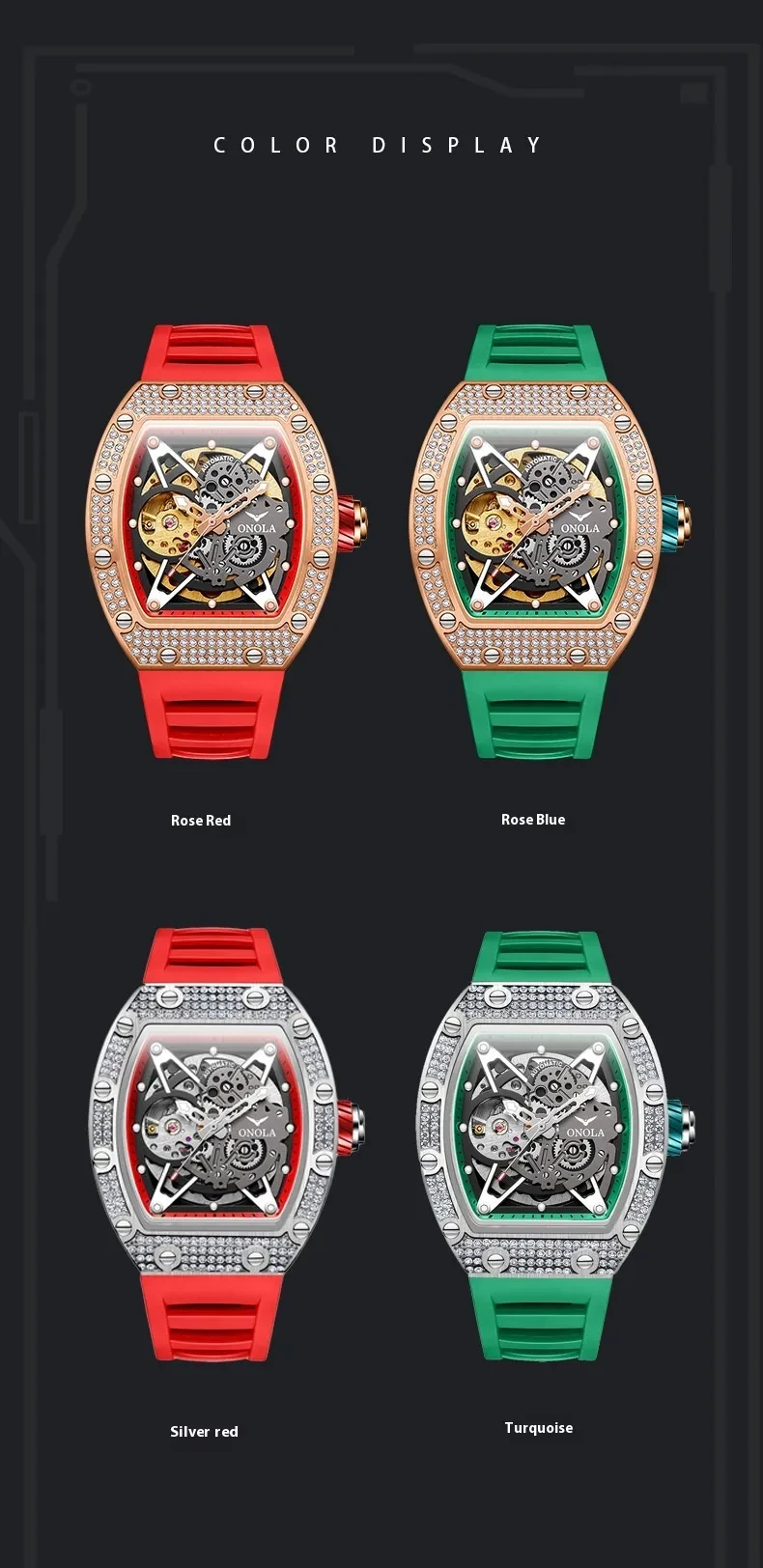 Fully-jewelled Automatic Mechanical Watch Men