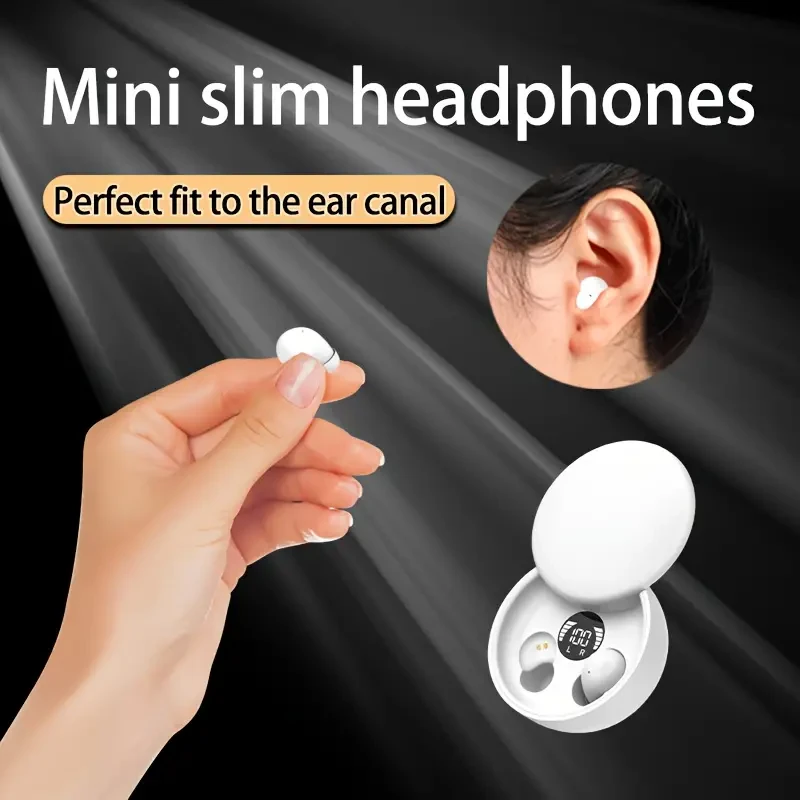 Ultra Mini TWS Wireless Earbuds - Compact In-Ear Comfort with Immersive Sound & Portable Charging Case