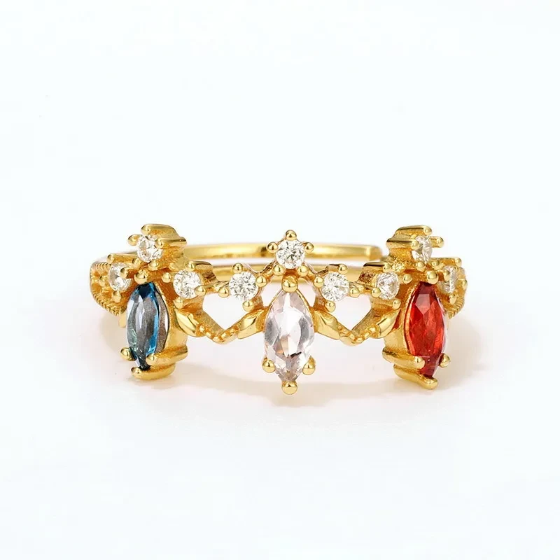 Pink Crystal Crown Ring
