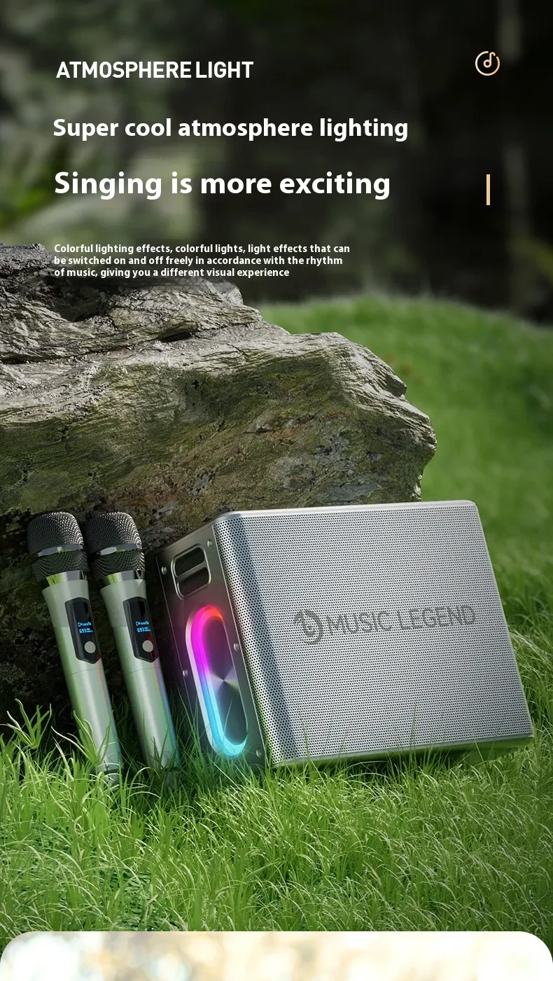 High-power Outdoor Karaoke Bluetooth Audio Mobile Karaoke With Microphone Sound Card