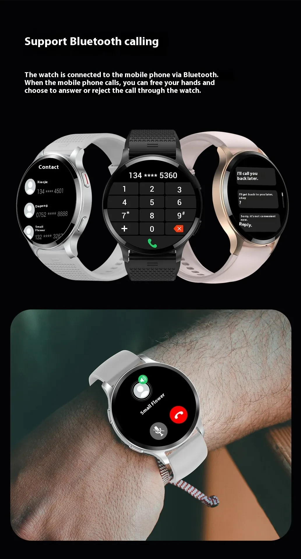 Bluetooth Calling Heart Rate Blood Oxygen Sleep LW77 Smart Watch