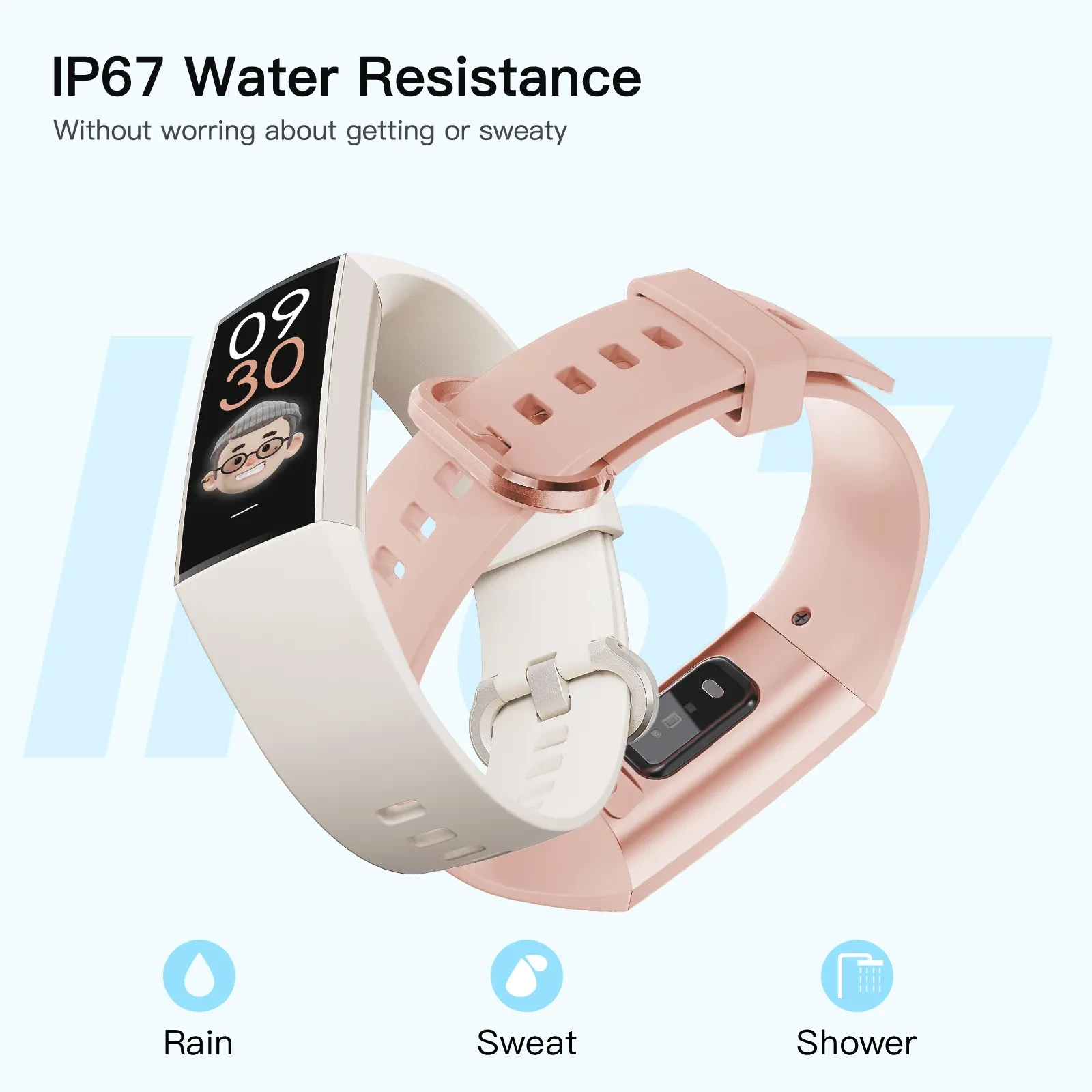 C80 Smart AMOLED Screen Power Heart Rate Blood Oxygen Monitoring Bracelet