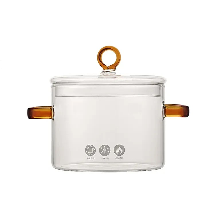 Glass saucepan with lid