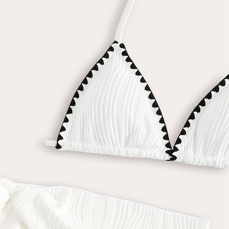 Solid Color Three-piece Suit Vacation Beach Swimsuit