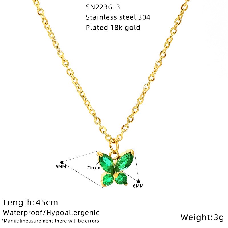 Light Luxury Diamond Peacock Green Clavicle Chain