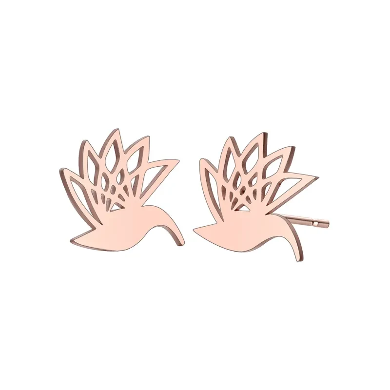 Elegant Bird Silhouette Stainless Steel Earrings