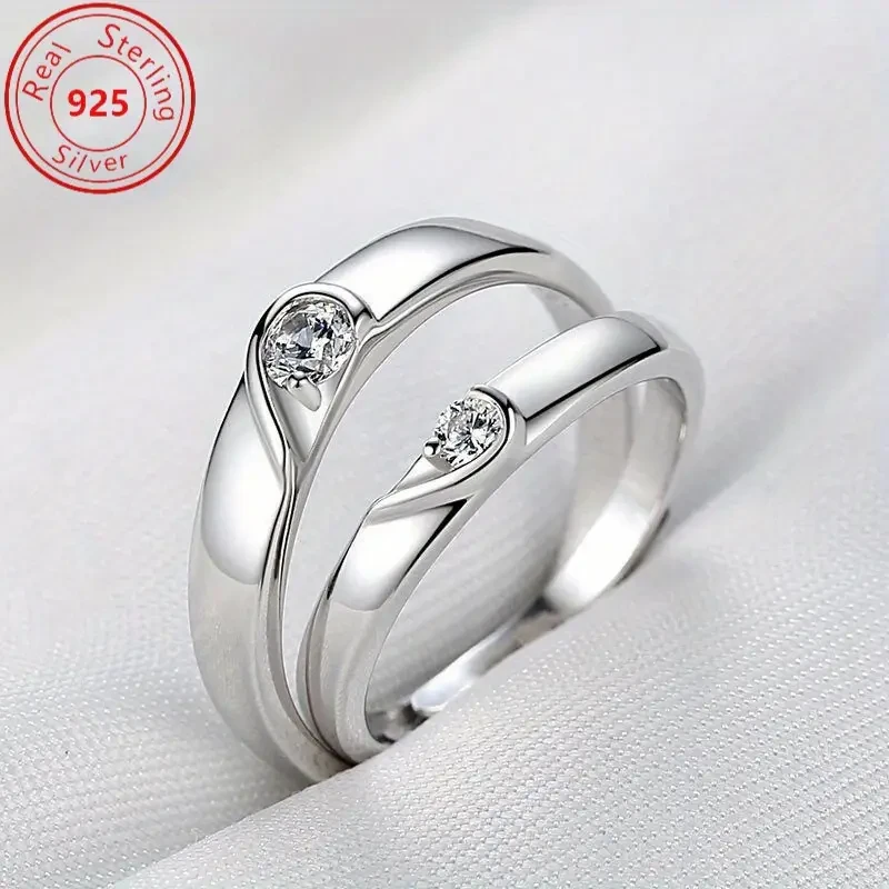 Elegant French Style 0.5-Carat Moissanite Couple Ring A Timeless Statement of Love