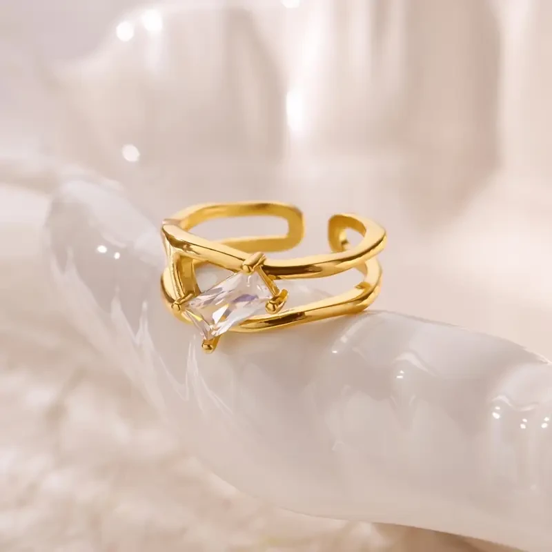 French Classic Bohemian Golden-Tone Adjustable Ring  Timeless Charm Meets Free-Spirited Luxury