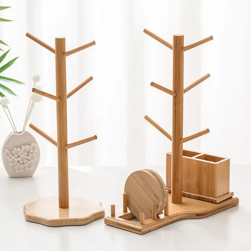 Cup Holder Water Glass Holder Coffee Cup Storage Rack Red Wine Glass Holder Goblet Holder Wine Glass Holder Bamboo Wood Mug Holder