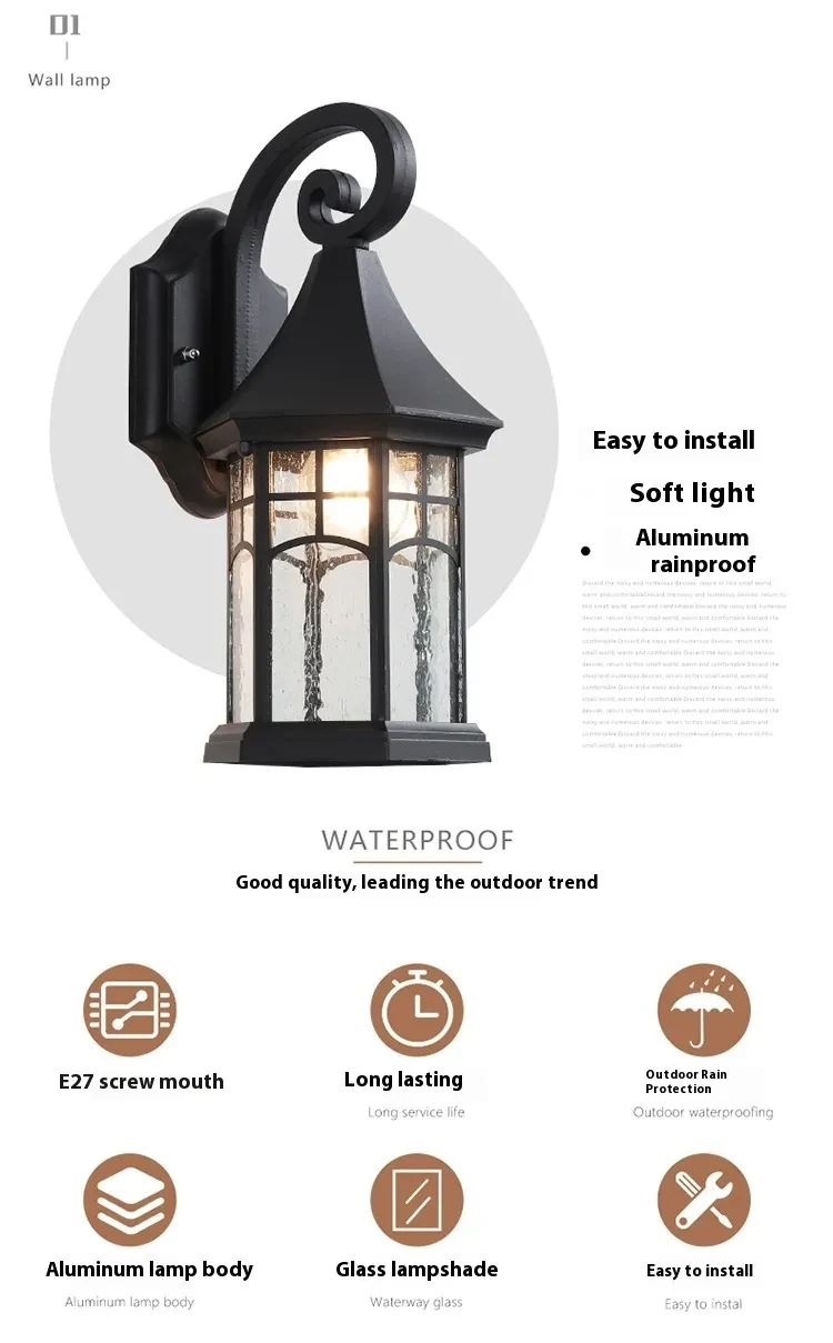 Outdoor Wall Lamp Waterproof Balcony Garden Wall Lamp